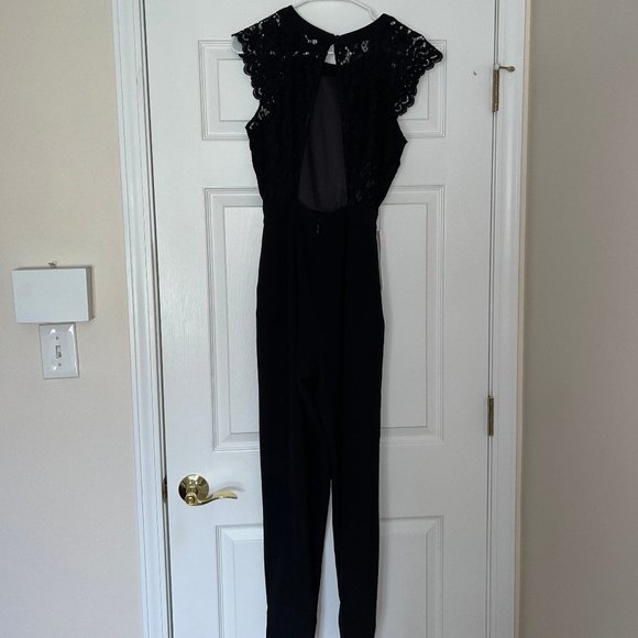 Bebe black jumpsuit with lace US size 4 - Picture 5 of 9